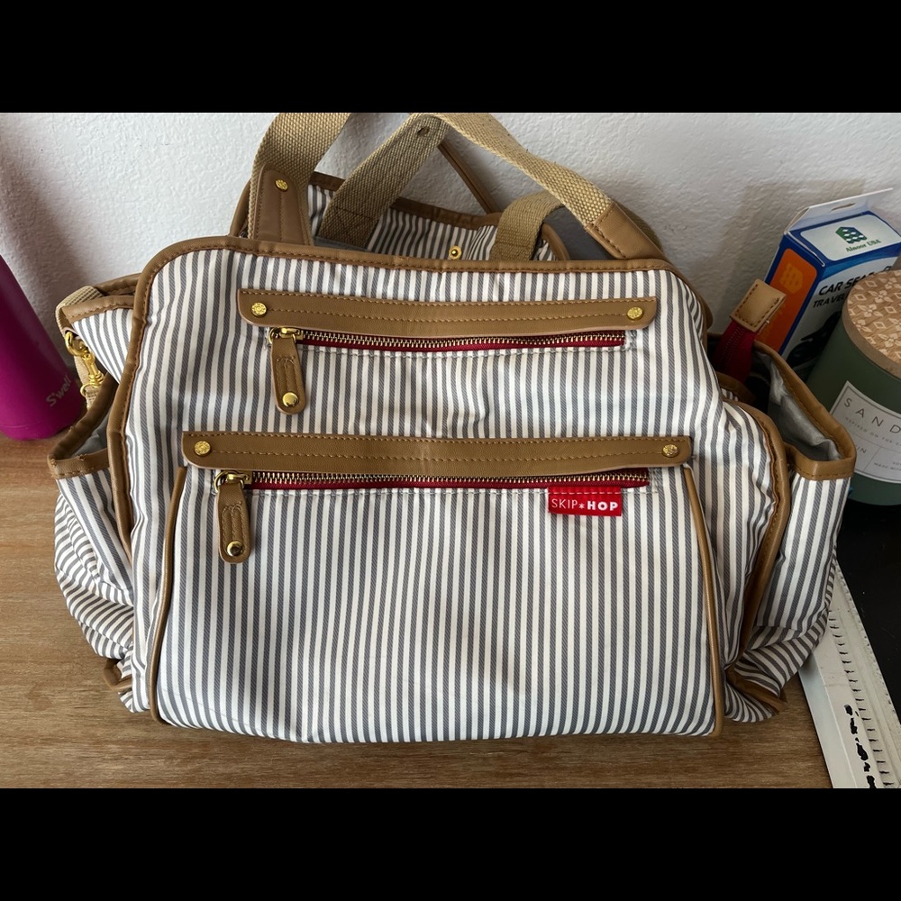 Skip Hop Grand Central diaper bag in French stripe